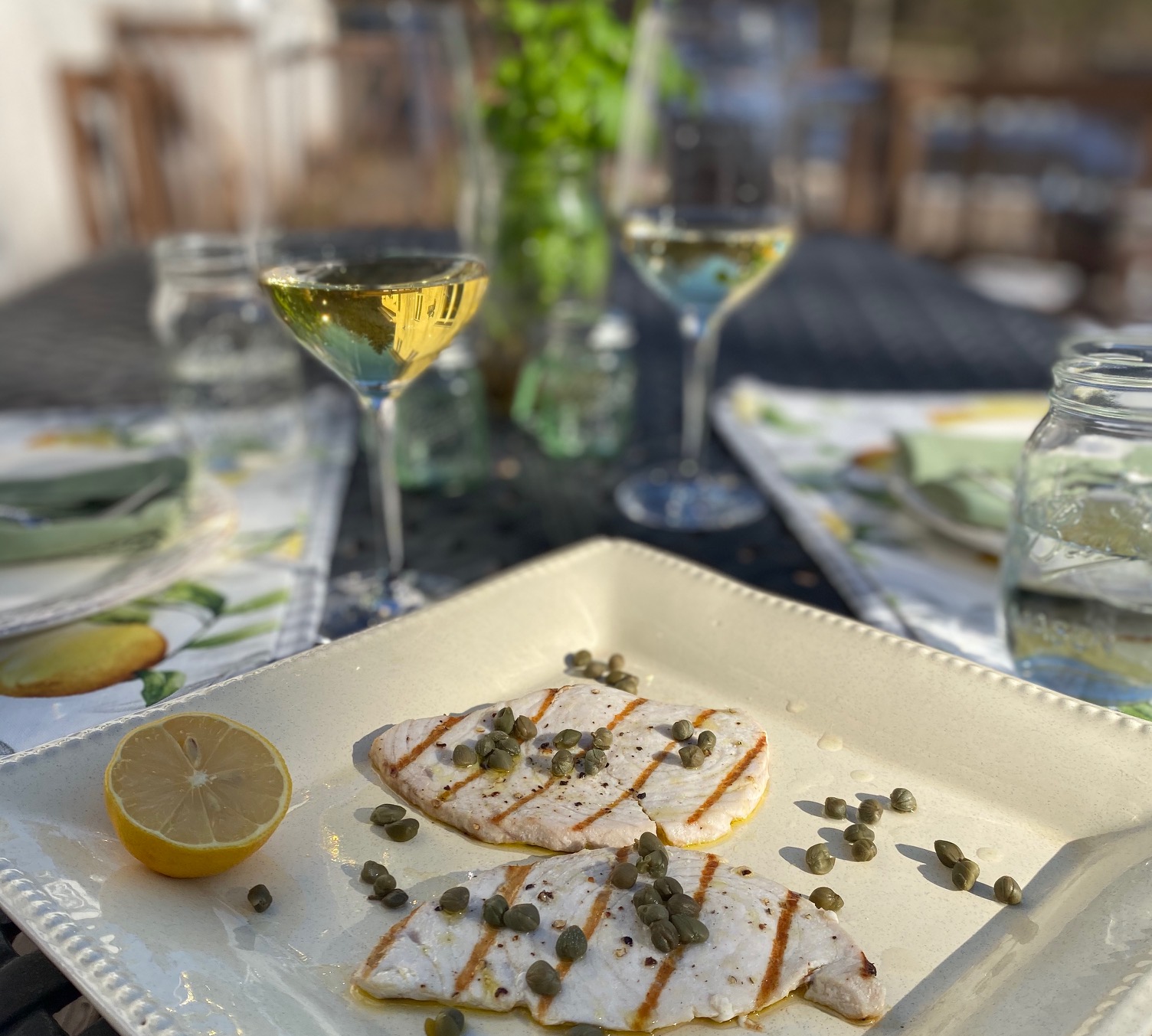 Grilled Swordfish with Lemon and Capers
