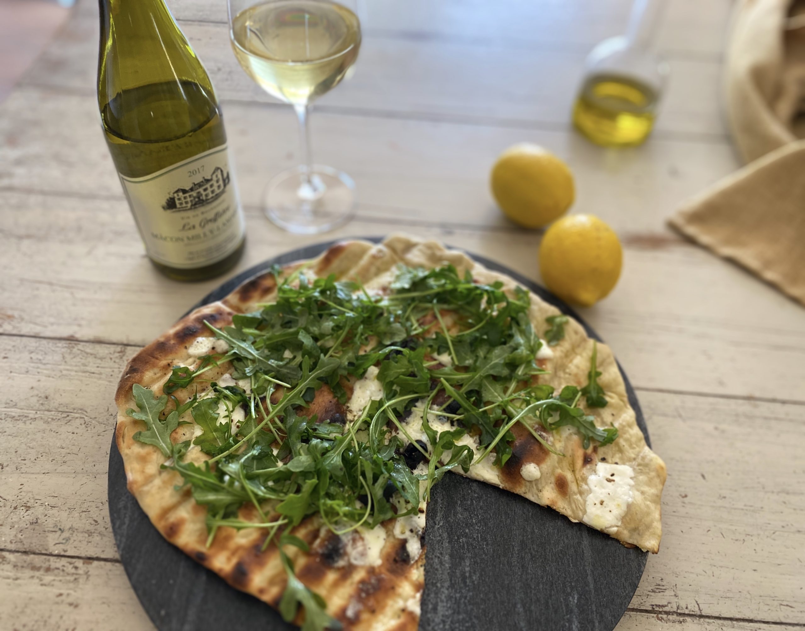 Grilled Pizza with Lemon and Arugula