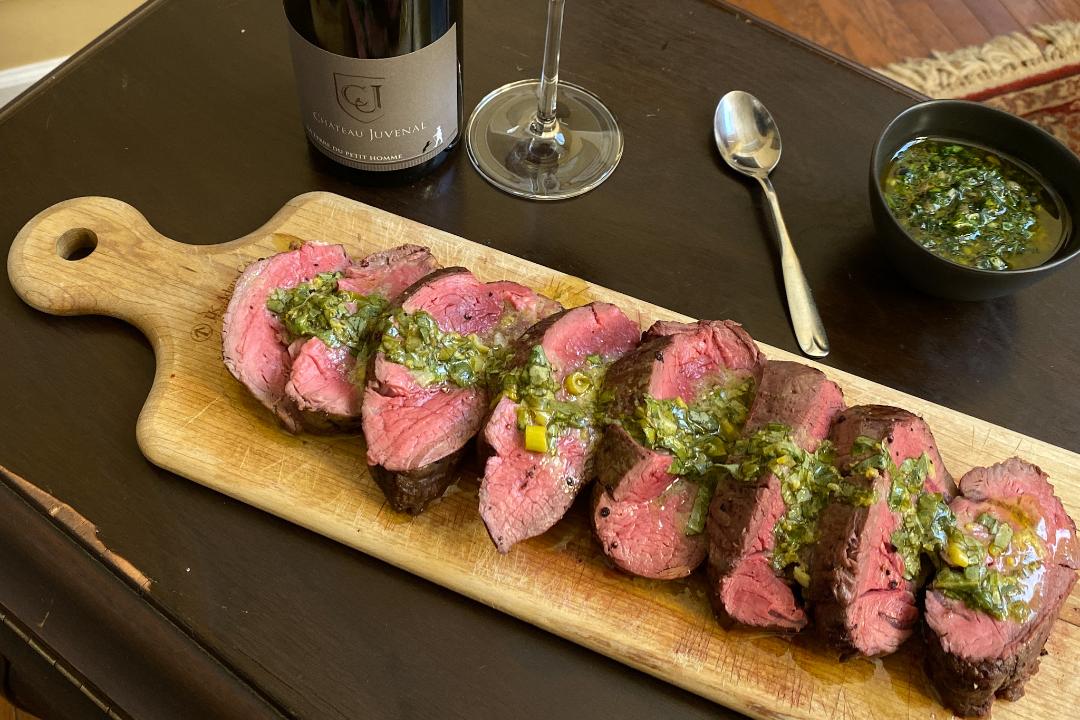 Filet Mignon with Lemon & Basil Sauce