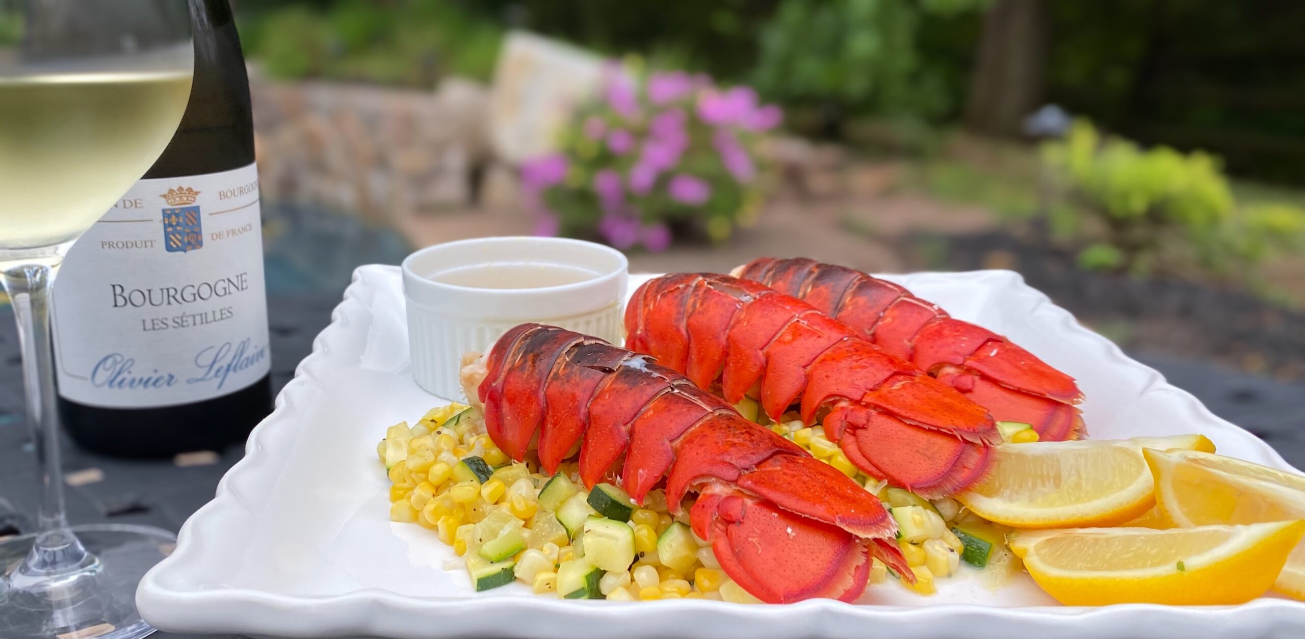 Grilled Lobster with Zucchini & Corn Hash